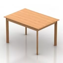 Rectangle Wood Table Dining Room 3d model