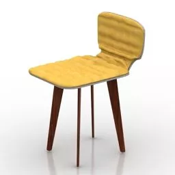 Yellow Plastic Chair 3d model