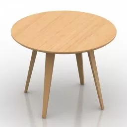 Wooden Table Round Shape 3d model Wooden Table Round Shape 3d model