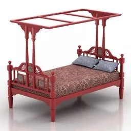Classic Bed Peranakan 3d model