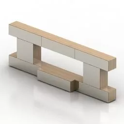 Simple Style Mdf Rack 3d model