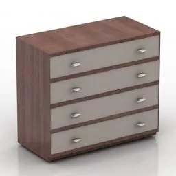 Locker Romeo 4 Drawers 3d model