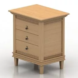 3 Drawers Nightstand Tosato Design 3d model