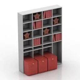 Rack Book Store Children Room 3d model