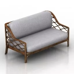 Retro Sofa Rotang 3d model