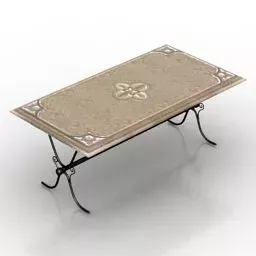 Wood Top Table Dinning Room 3d model