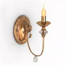 Classic Brass Candle Sconce 3d model