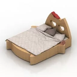 Wooden Bed Archpole 3d model