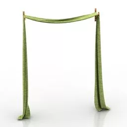 Green Decor Party Curtain 3d model
