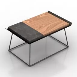 Metal Wood Table Woo Furniture 3d model