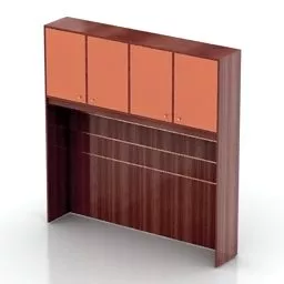 Office Red Wood Rack Pinokkio 3d model