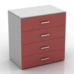 4 Drawer Locker Mio Design 3d model