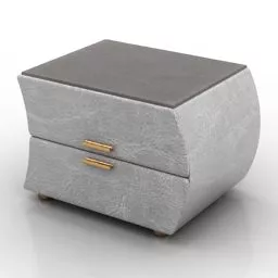 Grey Nightstand Bali Design 3d model