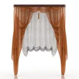 Classic 2 Layer Curtains 3d model