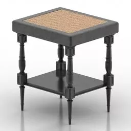 Classic Table Rattan Style 3d model Classic Table Rattan Style 3d model