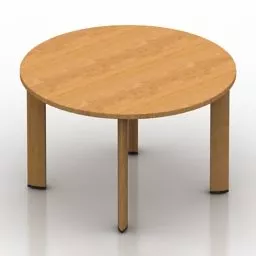 Wooden Round Table Apollo 3d model