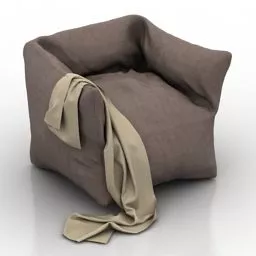 Armchair With Cloth 3d model Armchair With Cloth 3d model