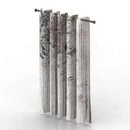 Curtain With Nature Pattern 3d model