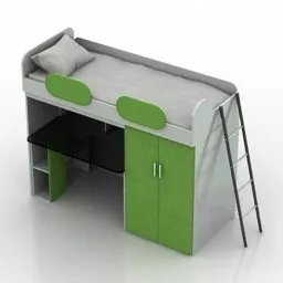 Bunk Bed Mio With Stair 3d model