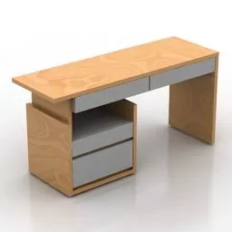 Office Working Table With Cabinet 3d model