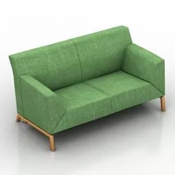 Green Fabric Sofa Loveseat 3d model