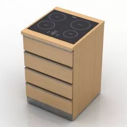 Locker 4 Drawers 3d model
