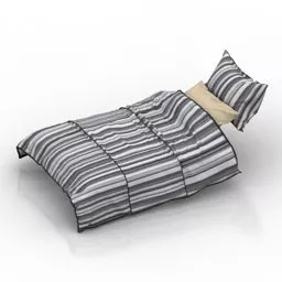 Bedclothes Pillows Blanket 3d model