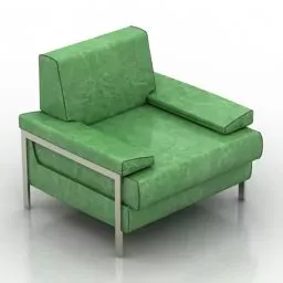Armchair Green Fabric 3d model