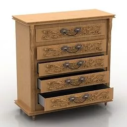 Classic Door Locker 5 Drawers 3d model