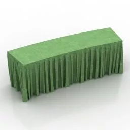 Conference Table With Cloth Cover 3d model