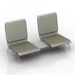 Public Space Two Armchair With Table 3d model