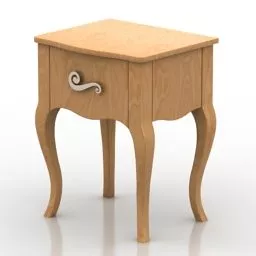 Vintage Wooden Nightstand Martinica 3d model