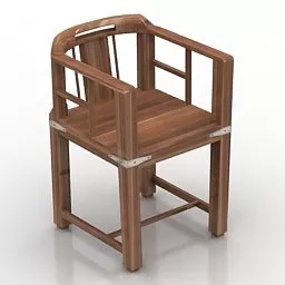 Vintage Armchair Wooden 3d model