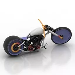 Cruiser Motorcycle Without Material 3d model