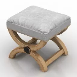 Wood Legs Seat 3d model