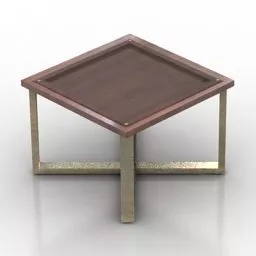 Square Coffee Table X Legs 3d model