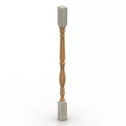 Wooden Baluster Stair 3d model