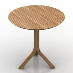 Wood Round Table Coffee 3d model