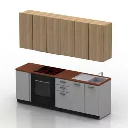 Kitchen Cabinet Full Set 3d model