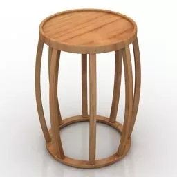Wooden Stool Table B&b Italia 3d model