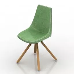 Carl Hansen Wood Fabric Chair 3d model