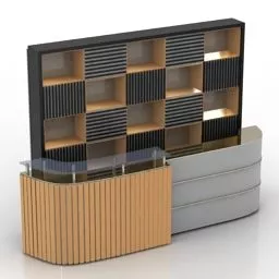 Coffee Reception With Cabinet 3d model