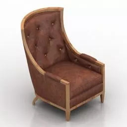 Armchair Classic Leather Style 3d model