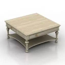 Classic Wooden Cocktail Table 3d model