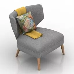 Chair Retro Wing Style 3d model