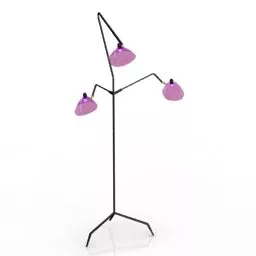 Floor Metal Torchere Lamp 3d model
