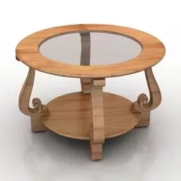Round Classic Table Old Legs 3d model