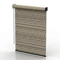 Jalousie Pattern Office Curtain 3d model