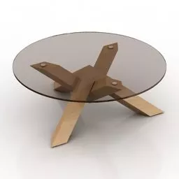 Round Glass Table Kare 3d model