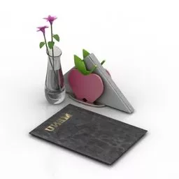 Table Decoration Book Flower Vase 3d model